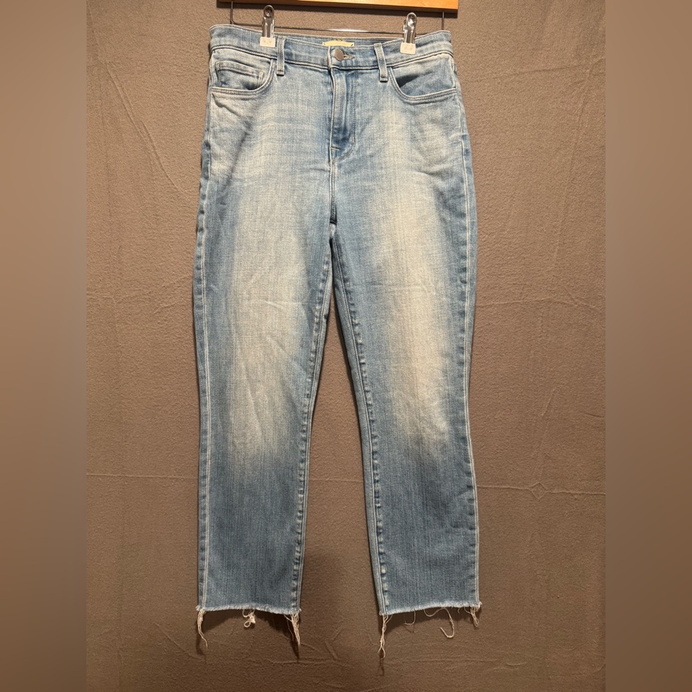 L'AGENCE Light Blue Straight Leg Jeans - High Rise